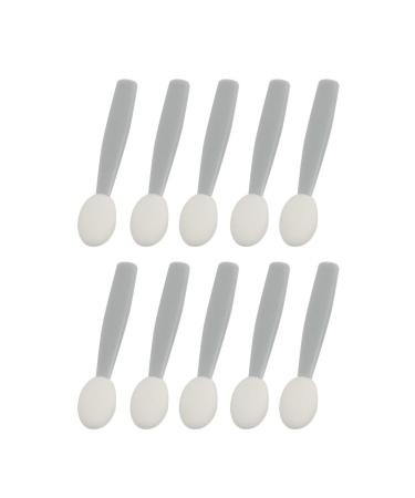 Ruilogod Single Head Gray Grips Eye Shadow Sponge Brushes Make up Tool 10 Pcs