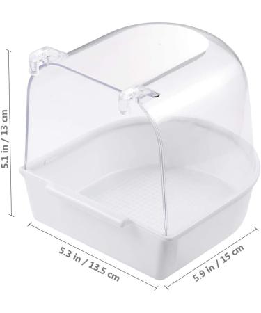 POPETPOP Covered Bird Bath for Small Birds - Ideal for Canaries, Budgies, and Parrots - White - Buy Online on SooperMarket.com