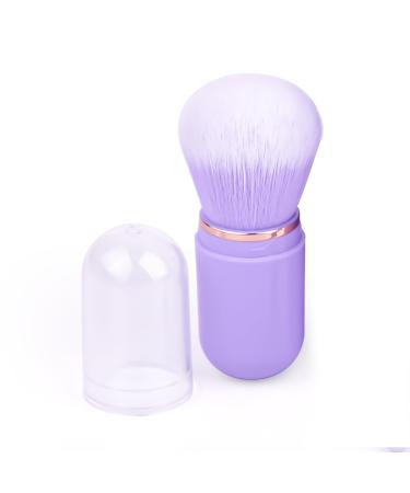Retractable Kabuki Brush Travel Makeup Brush Cute Capsule-shape Blush Brush Foundation Brush Suitable for Liquid Foundation Pressed Powder Contour Cream Purple