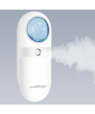 Wiltop Protable Mister Face Steamer Cool Face Steamer For Moisturizing & Hydrating Handy Mist Sprayer With Large Spray Volume For Skin Care  Deep Cleaning Makeup  Eyelashes Extensions White
