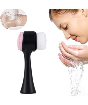 Manual Face Brush Silicone Face Scrubber 2 in 1 Face Cleansing Brush for Deep Cleaning Exfoliating Facial Cleansing Brush - Buy Online on SooperMarket.com