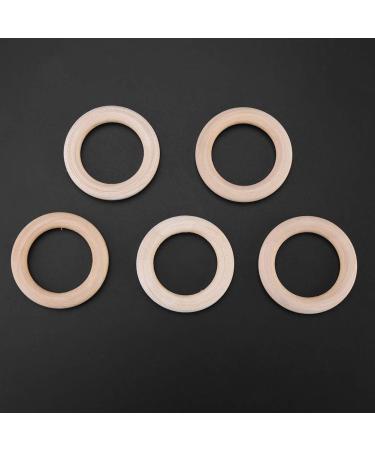 50 Unfinished Natural Wood Rings - 50mm DIY Craft Accessories for Jewelry Bracelets & Garlands - Buy Online on SooperMarket.com