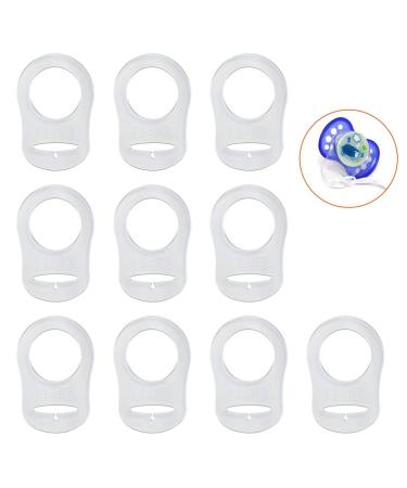 Transparent silicone button ring 10 pack silicone silicone ring silicone ring for pacifier chain pacifier ring for mam nuk pacifier in a button style clear