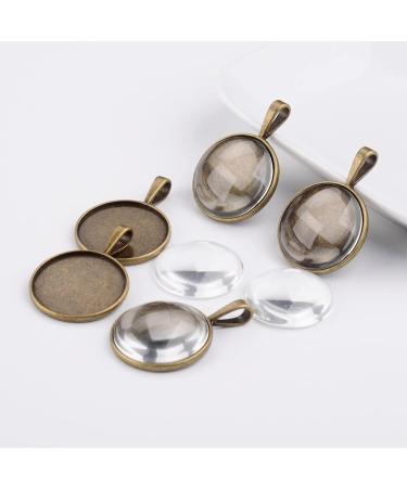 30PCS 1 Inch Clear Glass Cabochons for Crafts, Jewelry Making - Non-Calibrated Round Gems for Pendants, Rings, Necklaces - 25mm Dome Tile Clear Glass Pebbles - Buy Online on SooperMarket.com