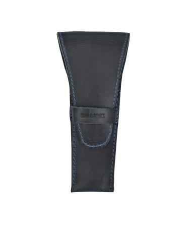 Hide & Drink, Leather Safety Razor Case, Shaving Accessories, Personal Care Essentials, Handmade Includes 101 Year Warranty (Slate Blue)