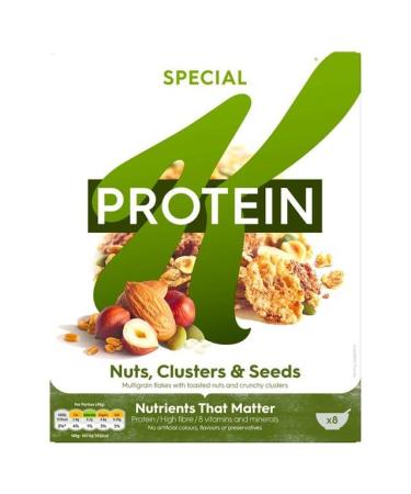 Special K protein Nuts Clusters and Seeds 330g - 2 Pack | Breakfast Cereals Multigrain Flakes with Toasted Nuts and Crunchy Cluster.