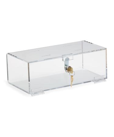 Clearform ML4616 Clear Acrylic Single Lock Medical Box with Keys Medium