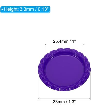 PATIKIL 1 Inch Flat Decorative Bottle Caps 50 Pack Craft Bottle Pendant Trays Double Sides Printed for DIY Pendants Craft Scrapbooks Purple - Buy Online on SooperMarket.com