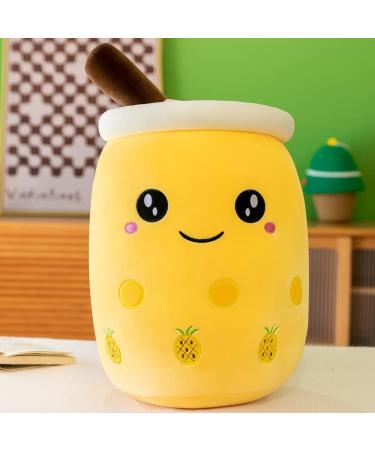 SPIRITUDE 2Pcs Boba Plush Strawberry & Pineapple Stuffed Bubble Tea Plushies - 9.4 Inch Huggable Cushion Gift for Girlfriend - Adult Milk Tea Cup Shaped Plush - Buy Online on SooperMarket.com
