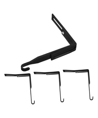 Cabilock 4pcs Metal Cabinet Hooks Peg Hooks Clothes Hangers Cabinet Hanger Hanging Hook Mirror Heavy 8.00X7.00X1.20CM Black