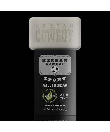 Herban Cowboy Milled Soap Sport 5 oz - Natural, Vegan & Refreshing Clean - Buy Online on SooperMarket.com