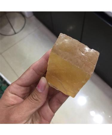 Natural Orange Calcite aquare Crystal Gemstone Reiki Iceland Spar Crystal Cube - Buy Online on SooperMarket.com