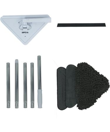 Sofeya Wall Mop Cleaner with Long Handle - Triangle Mop with Extension Pole for Walls, Ceilings, Windows - 3 Replacement Pads Included - Wet & Dry Use - Buy Online on SooperMarket.com