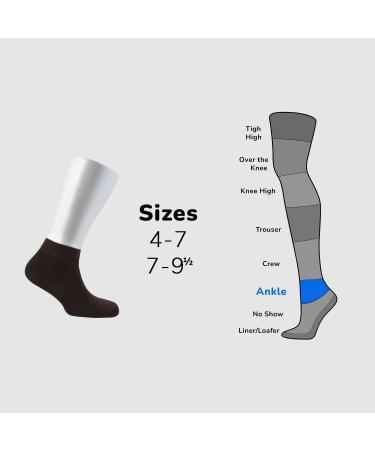 Cosyfeel Women Loose Diabetic Socks | 4-Pack Neuropathy Ankle Socks for Ladies | Super Soft Eco-Friendly Bamboo Material | Durable with Seamless Toe | Multicolour Patterns | 4 Seasons 7-9 1/2 DARK BROWN - Buy Online on SooperMarket.com