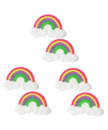Operitacx 6 Pcs Cloth Sticker Patches Rainbow Embroidery Patches Cloud Patches Cloth Stickers Applique Sequins