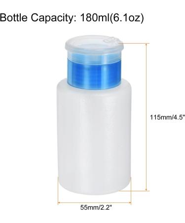 sourcing map Solvent Alcohol Dispensers 180ml(6.1oz) Straight Push Down Liquid Dispenser Pump with Sealing Stainless Steel Lid for Acetone Cleanser Polish Remover Blue Straight Blue - Buy Online on SooperMarket.com