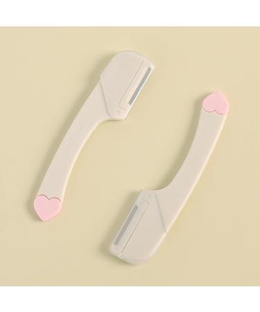 Eybrow razors multi-purpose peeling dermaplaning tools trimming and shaving care eyebrows facial razors and eyebrow formers for women 2 pieces white