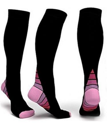Miana Compression Socks (2 Pairs) for Women & Men - Blue L/XL, Pink - Ideal for Running, Flight, Sports & Travel - Buy Online on SooperMarket.com