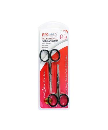 ProMax Facial Hair Scissors for Men - Curved & Rounded Blades, Trim Moustache, Nose Hair, Beard & More - 100% Stainless Steel - Buy Online on SooperMarket.com