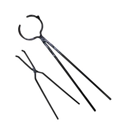 29" +19" Crucible Tongs Foundry Crucible Flask Tongs, Metal Refining Casting Tool