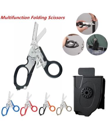 6-In-1 Raptor Emergency Shears Foldable Tool - Blue | Tactical Pliers & Scissors for Camping & Survival - Buy Online on SooperMarket.com
