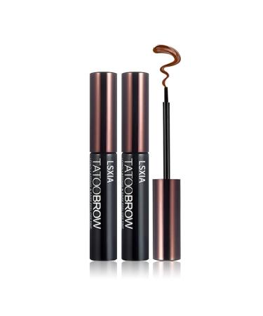 LSxia 2 Pcs Peel Off Tattoo Eyebrow Gel  Natural Elegant Eye-brow Gel Long-Lasting Waterproof Eyebrow Tattoo Peel Off Eyebrow Peel Off Tattoo Brow Tattoo Makeup (Brown)