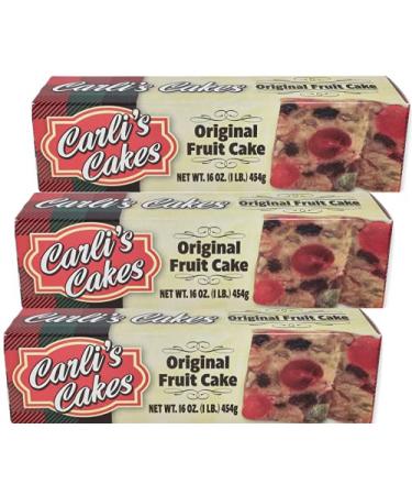 Fruitcake - Made From The Finest Fruits and Nuts - Individually Wrapped For Freshness - 3-1lb Fruit Cake