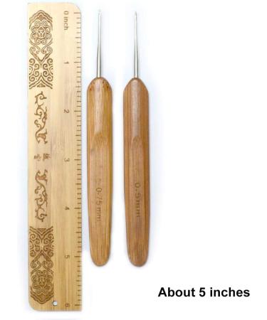 Luwigs Dreadlocks Crochet Hooks Set - Bamboo Handle Locs Crochet Needle Steel Hook for Hair Braids - 0.5mm & 0.75mm (2pcs) - Buy Online on SooperMarket.com
