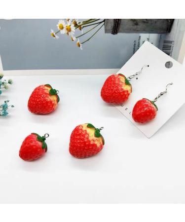 Delicate Resin Strawberry Earrings Simulation Fruit Earwears for Any Occasion - Buy Online on SooperMarket.com