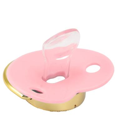 Baby Pacifier Built-in Silicone Material Portable Silicone Pacifier with Closed Loop for Home Pink