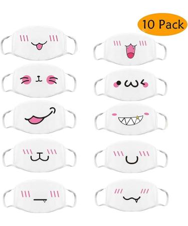 QZQ HOME Unisex Cute Anime Mouth Mask - White Kawaii Anti Dust Face Cover - Buy Online on SooperMarket.com