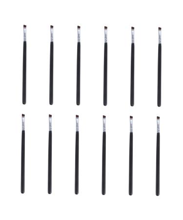 Mikinona 12pcs Angled Eyebrow Brush Makeup Brush Beauty Tool Eye Liner Brush Flat Cosmetic Bridegroom