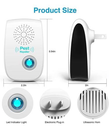 2023 Upgraded Dual Ultrasonic Pest Repeller 12 Pack - Electronic Pest Control for Insects, Roach, Mice, Spider, Mosquito - Ideal for Home, Kitchen, Office, Warehouse, Hotel, Garage - Buy Online on SooperMarket.com
