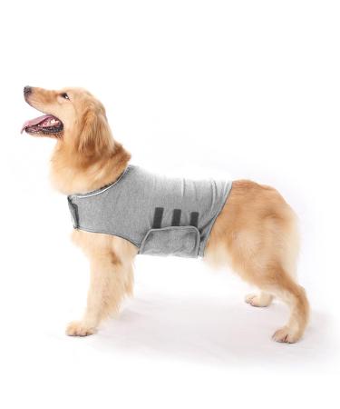 Camidy Dog Anxiety Jacket Pet Calming Solution Vest Jacket Thunder Dog Wrap Stress Relief Coat for Dogs S Light Grey