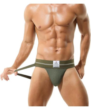 BRODDLE Men's Green Large Jockstrap - Stretchy Nylon Mesh Pouch Athletic Supporters - Buy Online on SooperMarket.com