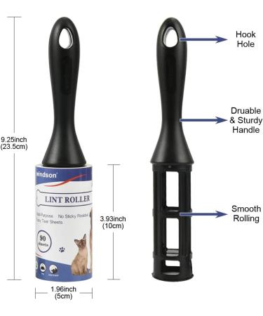 Windson Lint Rollers for Pet Hair - 900 Sheets & 10 Refills Extra Sticky Cat & Dog Hair Remover for Clothes Furniture & Carpet - Buy Online on SooperMarket.com