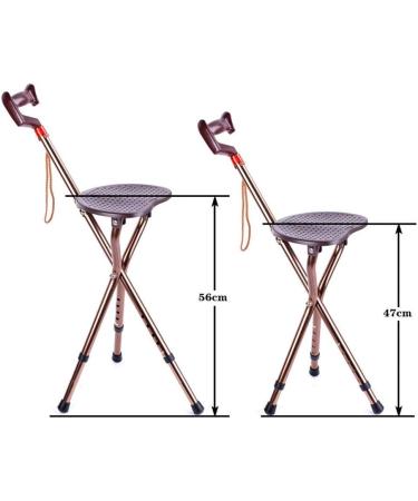 Walking Stick Seat Folding Stool Switch Sticks Three Legged Seat Stick Height Adjustable Aluminum Alloy 5 Gear Adjustment Static Loading 200Kg for Elder Parents Gift - Buy Online on SooperMarket.com