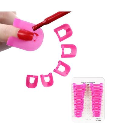 SIOPPKIK Nail Polish Stencil Reusable Nails Edge Skin Barrier Kit Polish Correctors 26pcs (Rose Red)