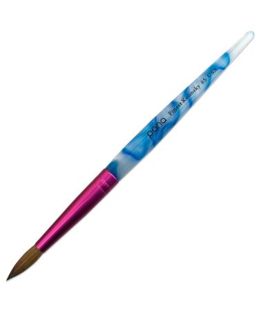 PANA USA Size 8 Acrylic Nail Brush - Pure Kolinsky Hair, White Swirl Blue Handle - Buy Online on SooperMarket.com
