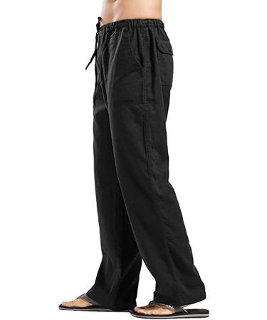 Men's Casual Loose Fit Beach Pants - Lightweight Cotton Summer Trousers for Yoga & Leisure - Buy Online on SooperMarket.com