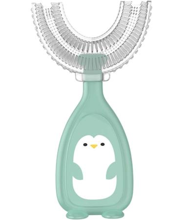 U-Shaped Toothbrush for Kids - Silicone Baby Toothbrush for Effective Mouth Cleaning | Eco-Friendly Green Design - Buy Online on SooperMarket.com