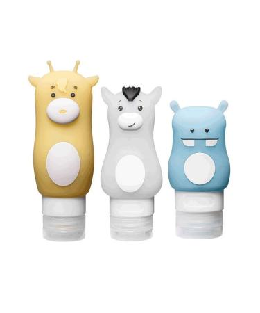 Aranticy 3 piece of travel bottles set for toilet items silicone refillable liquid container Excecration -proof travel bottle container with locking pocket for shampoo cream rinse body care