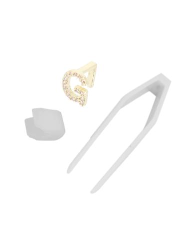 English Letter G Teeth Brace Hip Hop Teeth Decoration for Halloween Party and Concert (Gold)