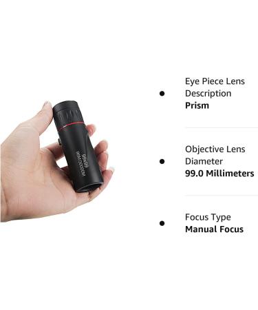 LIMENG Mini Telescope for Adults - 99x HD Optical Focus, Waterproof Monocular for Sports, Concerts, Camping & Traveling - Black - Buy Online on SooperMarket.com