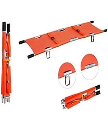 Portable Stretcher Emergency Aluminum Alloy Folding Portable Stretchers with Handles(Orange) 1231