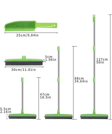Long Handle Rubber Broom Set for Pet Hair Removal and Cleaning Indoor & Outdoor Spaces - Buy Online on SooperMarket.com