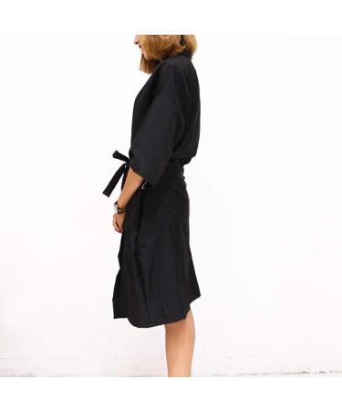 Mollensiuer Black Salon Robe - 1 Piece Client Gown Cape | Hair Cutting Smock Kimono Style for Salons - Buy Online on SooperMarket.com