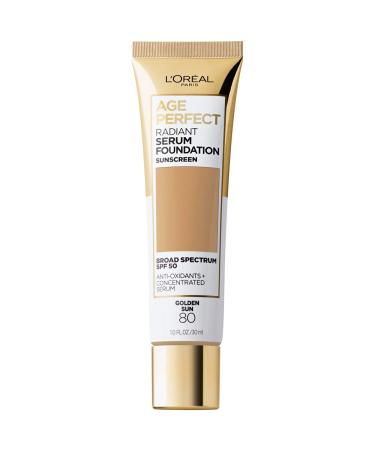 L'Or al Paris Age Perfect Radiant Serum Foundation with SPF 50  Golden Sun  1 Ounce