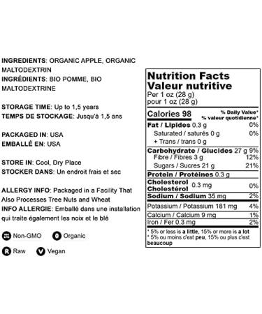 Organic Apple Powder 1.5 lbs | Non-GMO, Unsulfured, Raw, Vegan | Ideal for Juices, Smoothies, Yogurts | Maltodextrin-Free | No Sulphites | Bulk Packaging - Buy Online on SooperMarket.com