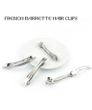 LEEFONE 80mm Iron French Barrette Hair Clips - 50 PCS, Silver Tone | DIY Hair Clip Craft Bows - Buy Online on SooperMarket.com